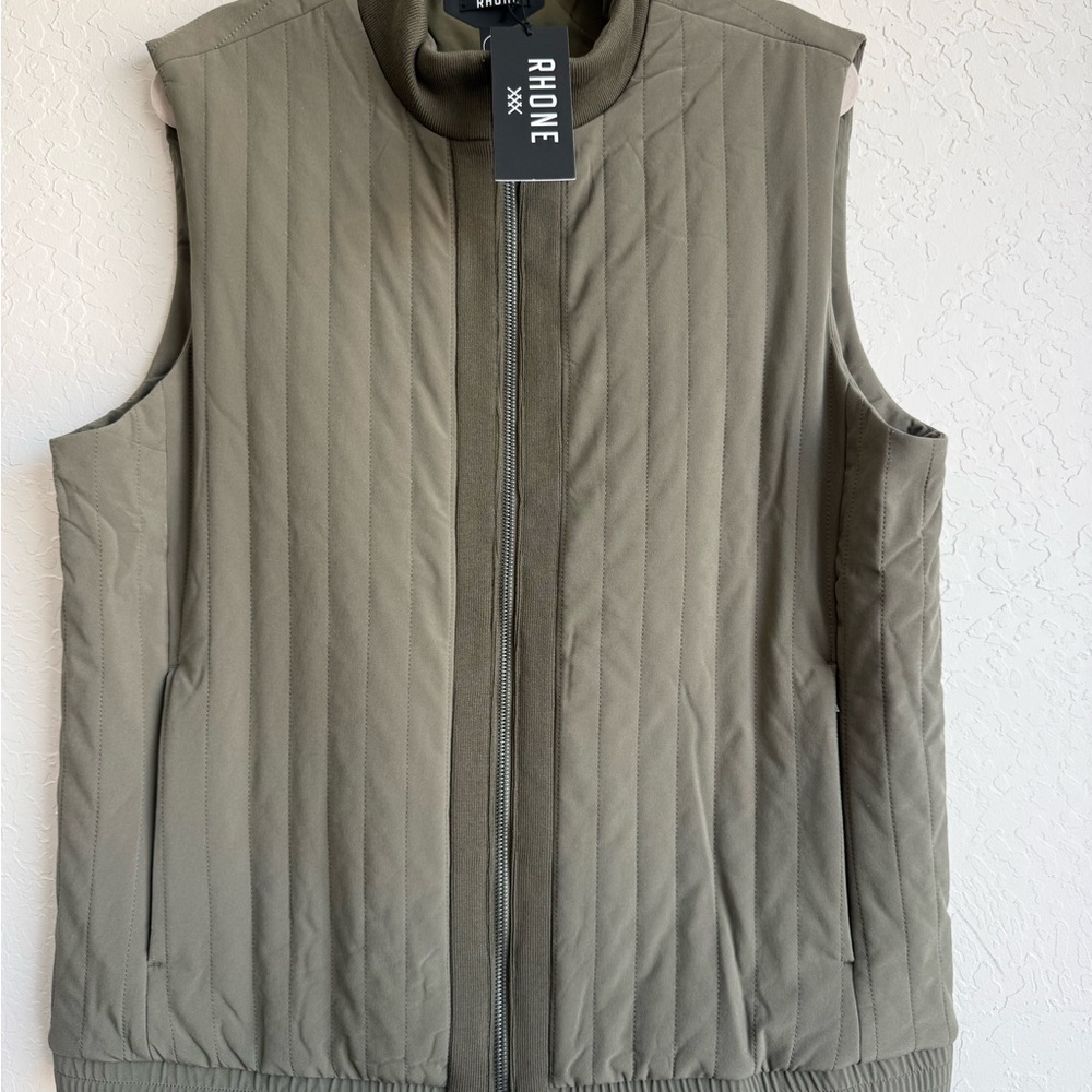 Rhone Skyline Vest Men’s Large Turtle Green Quilted Full Zip NWT $168 MSRP